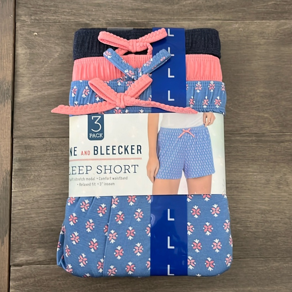 Blue and Pink Sleep Shorts Set